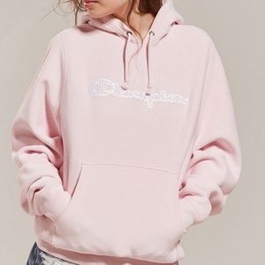 Women’s Pink and White Checkered Champion Hoodie